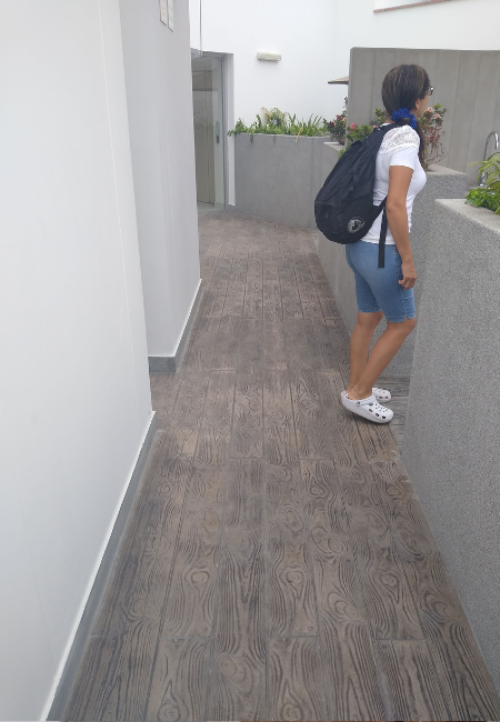 Pisos de terrazas de concreto estampado